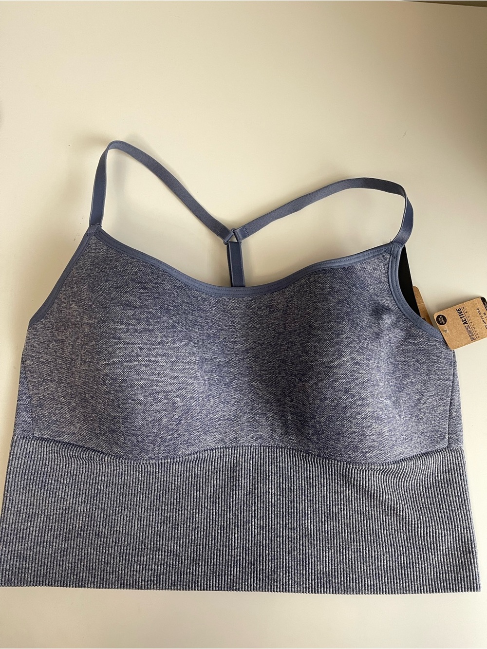 PINK Victoria's Secret Heathered Blue Seamless T-Back Bralette